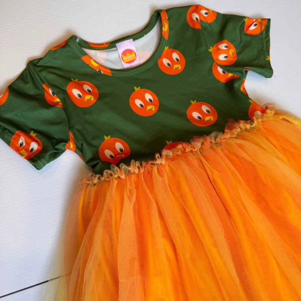 Orange Bird Tutu Dress Kids 8 Green Orange Epcot Whitydarling